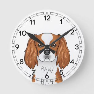 Blenheim Cavalier King Charles Spaniel Kop Ronde Klok