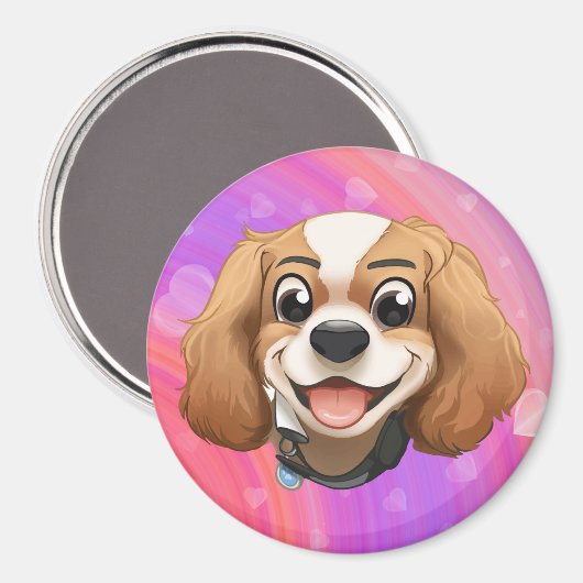 Blenheim Cavalier King Charles Spaniel Magneet (Voorkant / Achterkant)