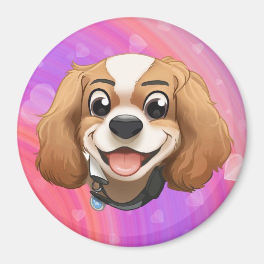 Blenheim Cavalier King Charles Spaniel Magneet (Voorkant)