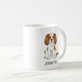 Blenheim Cavalier King Charles Spaniel & Naam Koffiemok (Voorkant rechts)