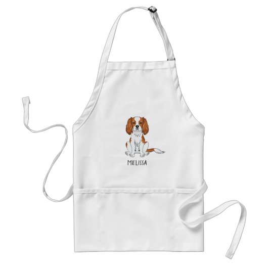 Blenheim Cavalier King Charles Spaniel & Naam Standaard Schort (Voorkant)