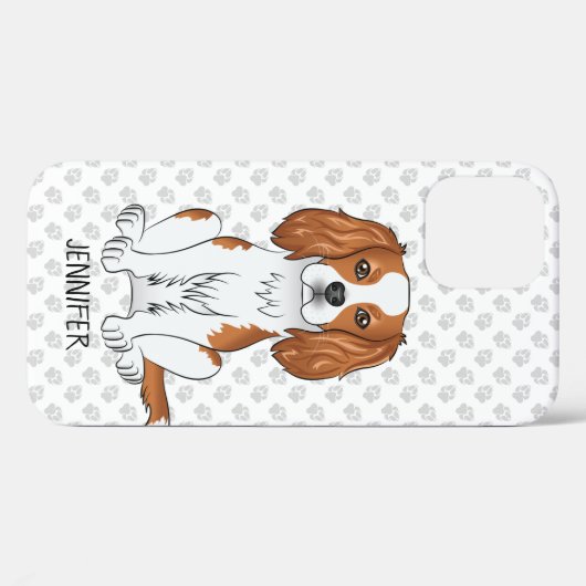 Blenheim Cavalier King Charles Spaniel & Name Case-Mate iPhone Case (Achterkant (horizontaal))