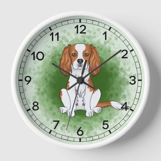 Blenheim Cavalier King Charles Spaniel Op Groen (Voorkant)