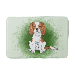 Blenheim Cavalier King Charles Spaniel Op Groen Badmat