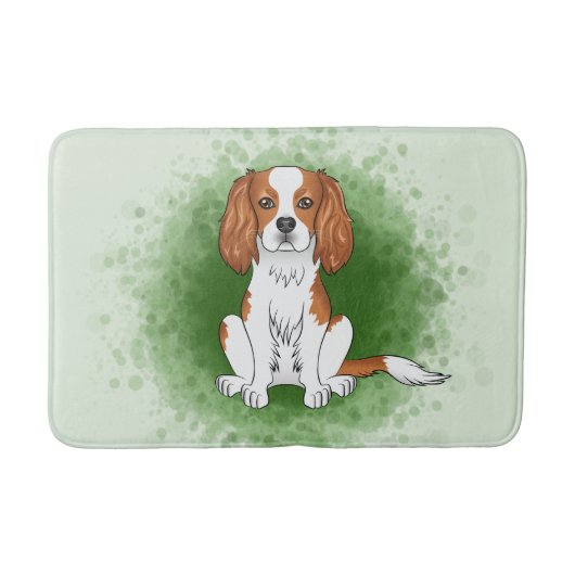 Blenheim Cavalier King Charles Spaniel Op Groen Badmat (Voorkant)