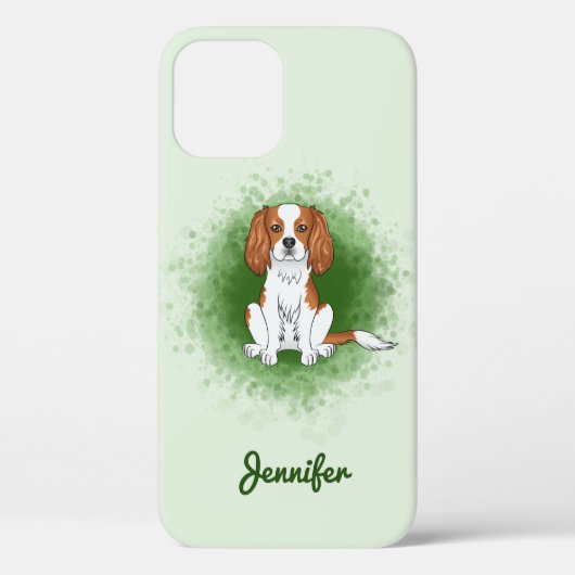 Blenheim Cavalier King Charles Spaniel Op Groen Case-Mate iPhone Case (Achterkant)