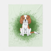 Blenheim Cavalier King Charles Spaniel Op Groen Fleece Deken (Voorkant)