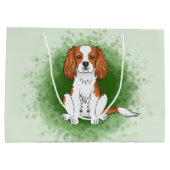 Blenheim Cavalier King Charles Spaniel Op Groen Groot Cadeauzakje (Achterkant)