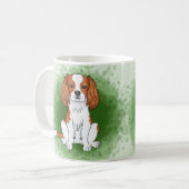 Blenheim Cavalier King Charles Spaniel Op Groen Koffiemok (Voorkant links)