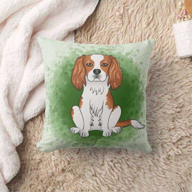 Blenheim Cavalier King Charles Spaniel Op Groen Kussen (Deken)