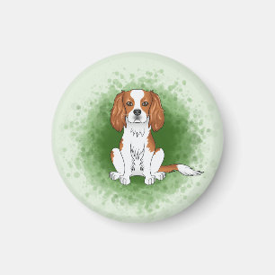 Blenheim Cavalier King Charles Spaniel Op Groen Magneet