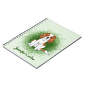 Blenheim Cavalier King Charles Spaniel Op Groen Notitieboek (Linkerzijde)