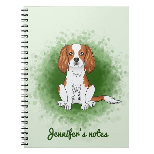 Blenheim Cavalier King Charles Spaniel Op Groen Notitieboek (Voorkant)