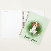 Blenheim Cavalier King Charles Spaniel Op Groen Planner (Display)