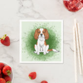 Blenheim Cavalier King Charles Spaniel Op Groen Servet (Insitu)