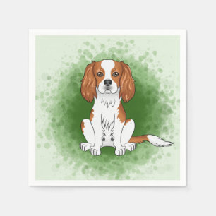 Blenheim Cavalier King Charles Spaniel Op Groen Servet