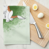 Blenheim Cavalier King Charles Spaniel Op Groen Theedoek (Quarter Fold)