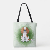 Blenheim Cavalier King Charles Spaniel Op Groen Tote Bag (Achterkant)