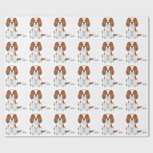Blenheim Cavalier King Charles Spaniel Pattern Cadeaupapier (Vlak)