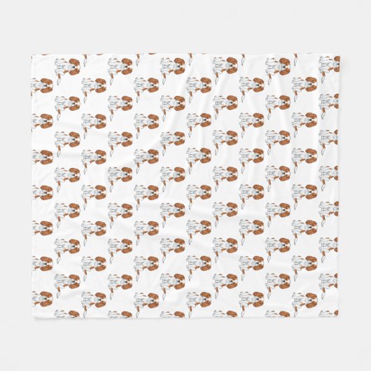 Blenheim Cavalier King Charles Spaniel Pattern Fleece Deken (Voorkant (Horizontaal))