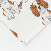 Blenheim Cavalier King Charles Spaniel Pattern Fleece Deken (Hoek)