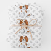 Blenheim Cavalier King Charles Spaniel Pattern Inpakpapier Vel (In situ)