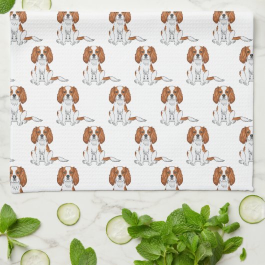 Blenheim Cavalier King Charles Spaniel Pattern Theedoek (Gevouwen)