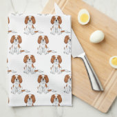 Blenheim Cavalier King Charles Spaniel Pattern Theedoek (Quarter Fold)