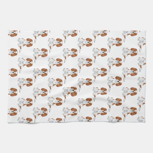 Blenheim Cavalier King Charles Spaniel Pattern Theedoek (Horizontaal)