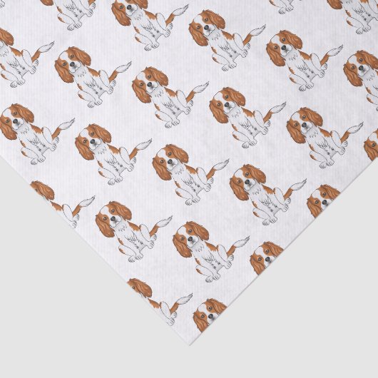 Blenheim Cavalier King Charles Spaniel Pattern Tissuepapier (Detail)
