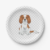 Blenheim Cavalier King Charles Spaniel & Paws Papieren Bordje (Voorkant)