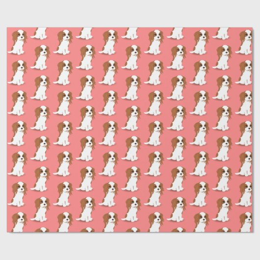 Blenheim Cavalier King Charles Spaniel Pink Cadeaupapier (Vlak)