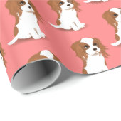 Blenheim Cavalier King Charles Spaniel Pink Cadeaupapier (Rol Hoek)