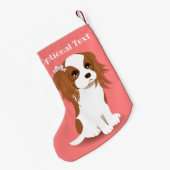 Blenheim Cavalier King Charles Spaniel Pink Kleine Kerstsok (Achterkant (Hangend))