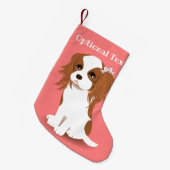 Blenheim Cavalier King Charles Spaniel Pink Kleine Kerstsok (Voorkant (Hangend))