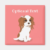 Blenheim Cavalier King Charles Spaniel Pink Magneet (Voorkant)