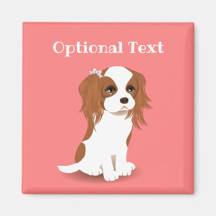 Blenheim Cavalier King Charles Spaniel Pink Magneet
