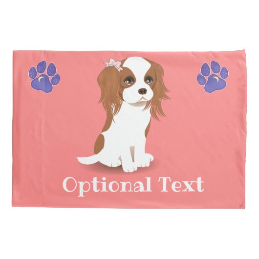 Blenheim Cavalier King Charles Spaniel Pink Pillow Kussensloop (Achterkant)