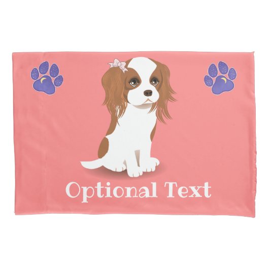 Blenheim Cavalier King Charles Spaniel Pink Pillow Kussensloop (Voorkant)
