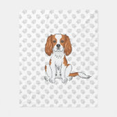 Blenheim Cavalier King Charles Spaniel & Pootjes Fleece Deken (Voorkant)