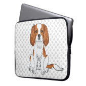 Blenheim Cavalier King Charles Spaniel & Pootjes Laptop Sleeve (Voorkant Links)