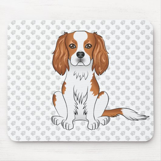 Blenheim Cavalier King Charles Spaniel & Pootjes Muismat (Voorkant)