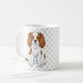 Blenheim Cavalier King Charles Spaniel & poten Koffiemok (Voorkant links)