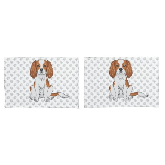 Blenheim Cavalier King Charles Spaniel & poten Kussensloop (Voorkant-Set)