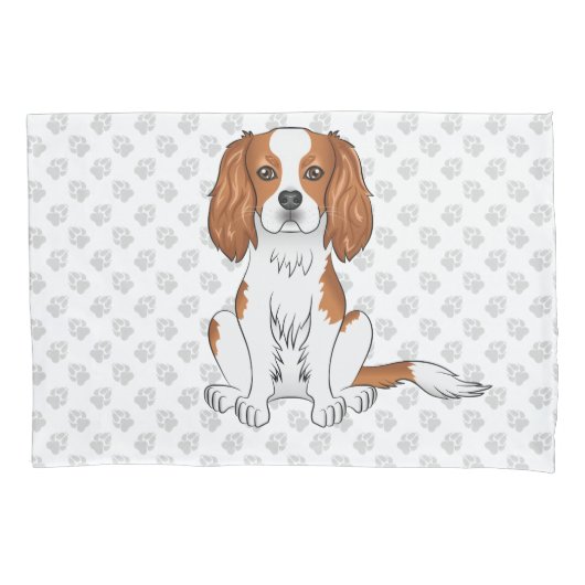 Blenheim Cavalier King Charles Spaniel & poten Kussensloop (Voorkant-Links)