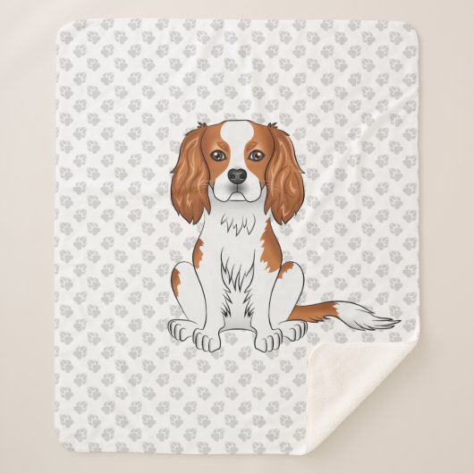 Blenheim Cavalier King Charles Spaniel & poten Sherpa Deken (Voorkant)