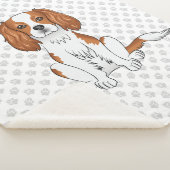 Blenheim Cavalier King Charles Spaniel & poten Sherpa Deken (3/4)
