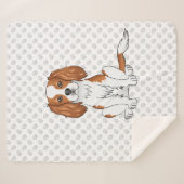 Blenheim Cavalier King Charles Spaniel & poten Sherpa Deken (Voorkant (horizontaal))