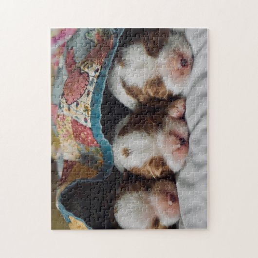 Blenheim Cavalier King Charles Spaniel Puppies Legpuzzel (Verticaal)