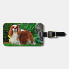 Blenheim Cavalier King Charles Spaniel Puppy Dog Bagagelabel